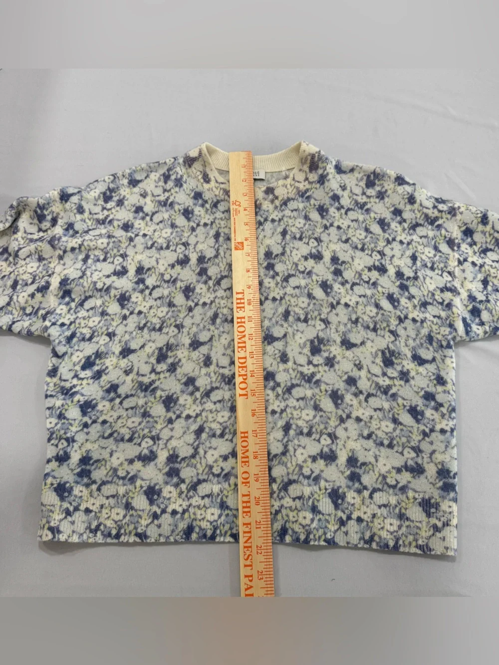 Kinross Cashmere Sweater Multi Floral pattern Size Large 100% cashmere